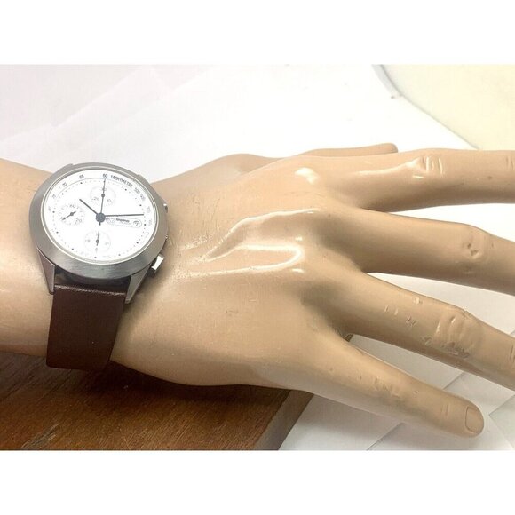 Momo Design Men's Watch Swiss Automatic Chronograph White Dial Leather B… - Picture 4 of 13